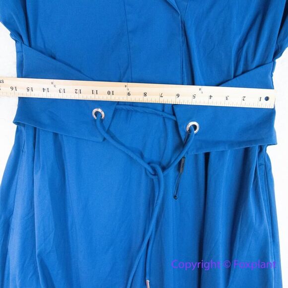 New! White House Black Market Short Sleeve Collar Poplin Midi Dress, size S - Picture 9 of 16